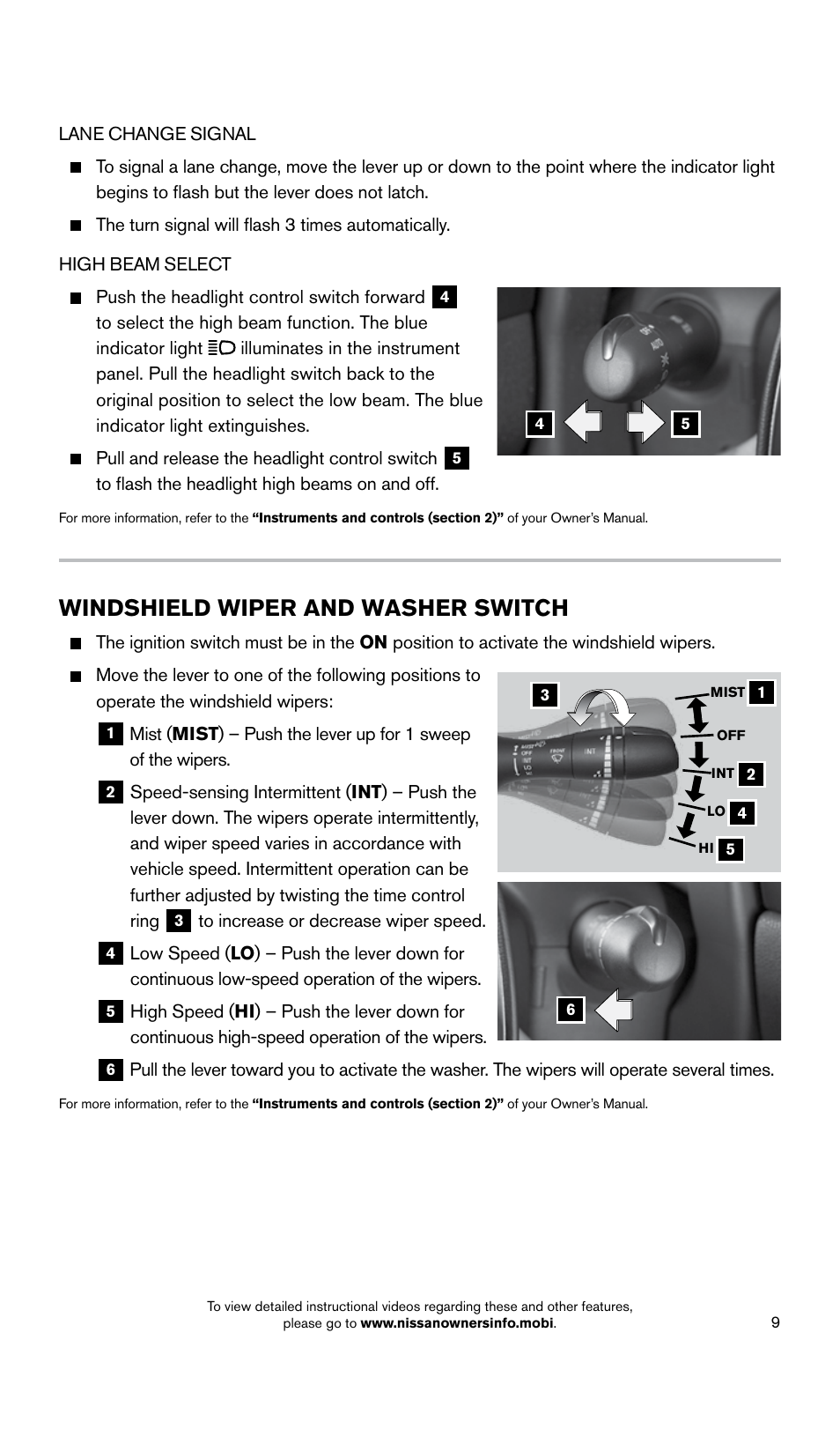 Windshield wiper and washer switch | NISSAN 2015 GT R - Quick Reference Guide User Manual | Page 11 / 23