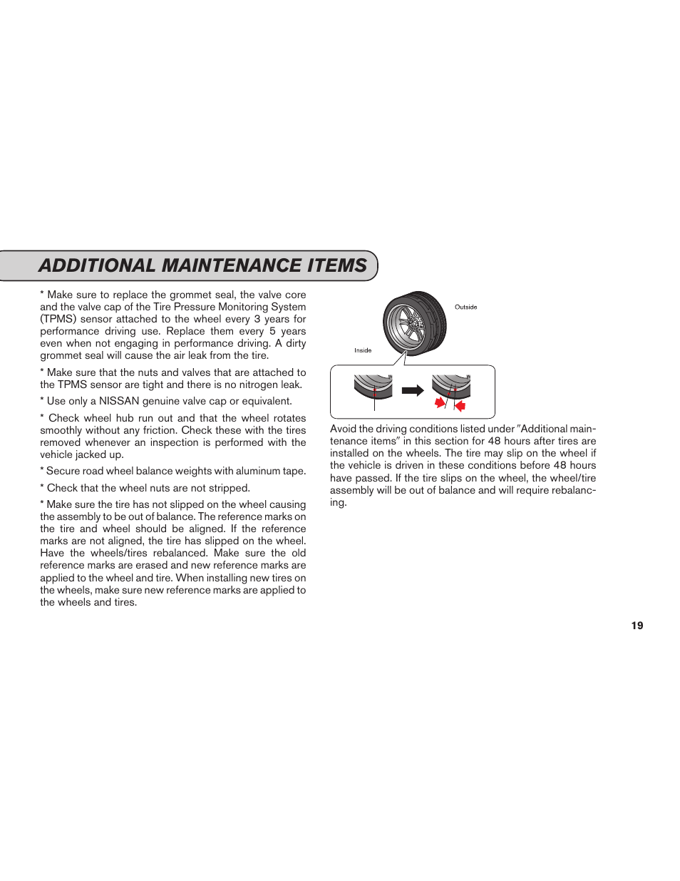 Additional maintenance items | NISSAN 2015 GT R - Service & Maintenance Guide User Manual | Page 21 / 83
