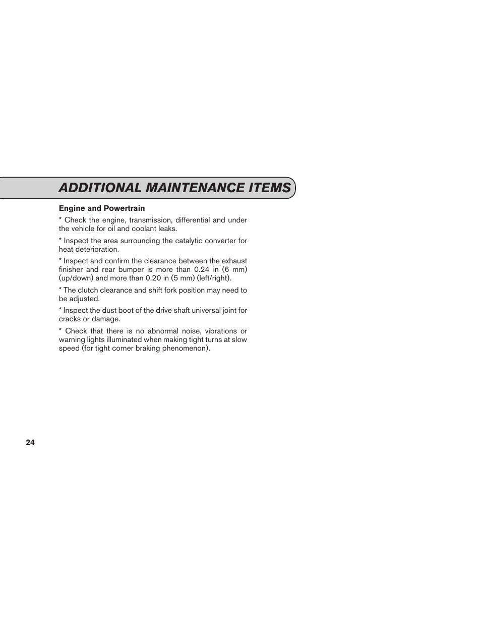 Additional maintenance items | NISSAN 2015 GT R - Service & Maintenance Guide User Manual | Page 26 / 83