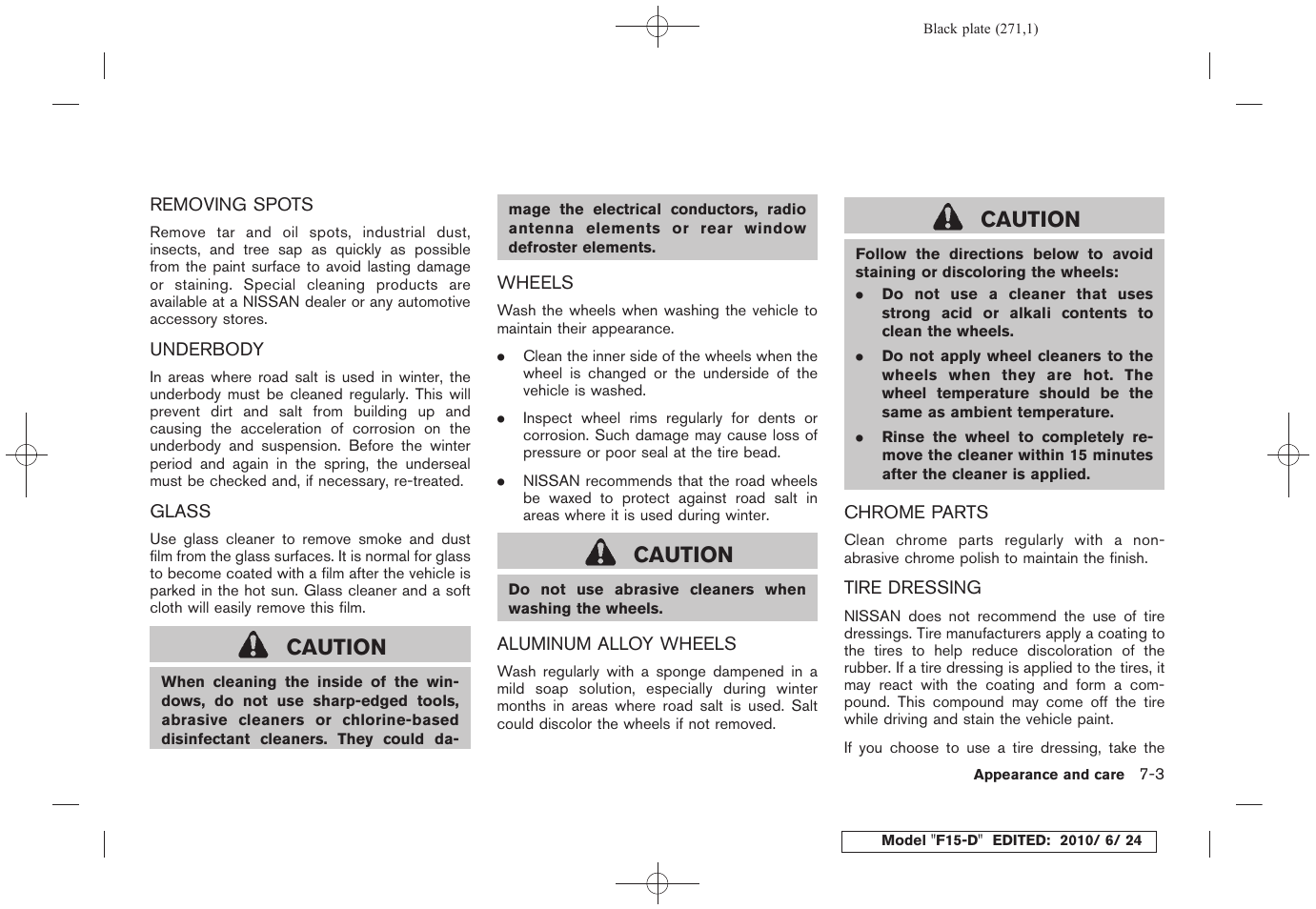 Caution | NISSAN 2011 JUKE - Owner's Manual User Manual | Page 271 / 345