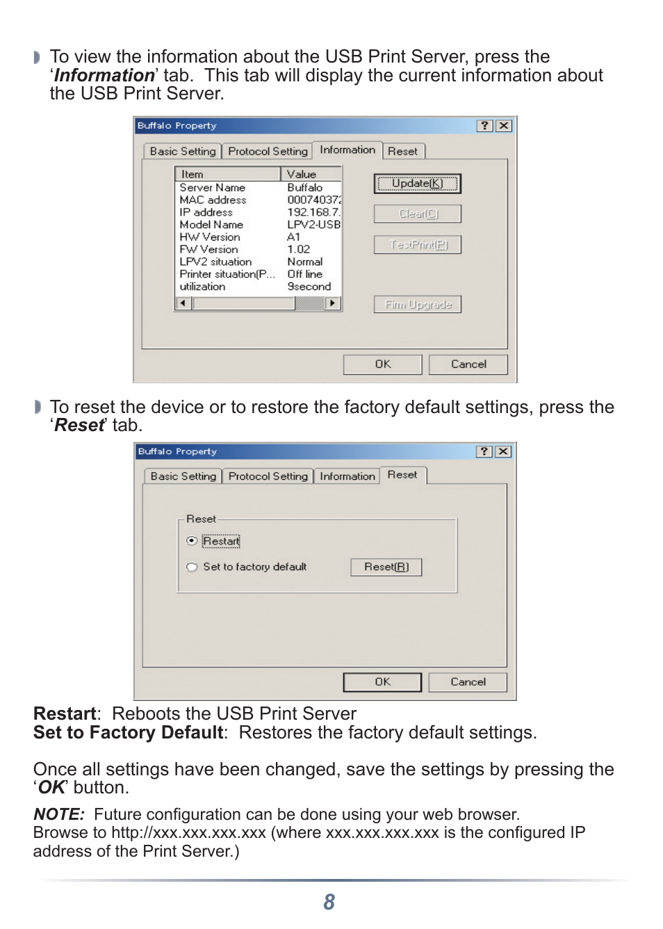 Buffalo Technology LPV2-USB-TX1 User Manual | Page 8 / 24