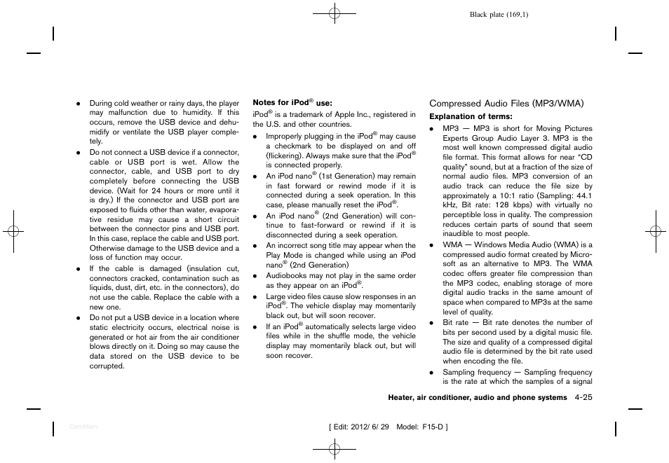 NISSAN 2013 JUKE - Owner's Manual User Manual | Page 171 / 347