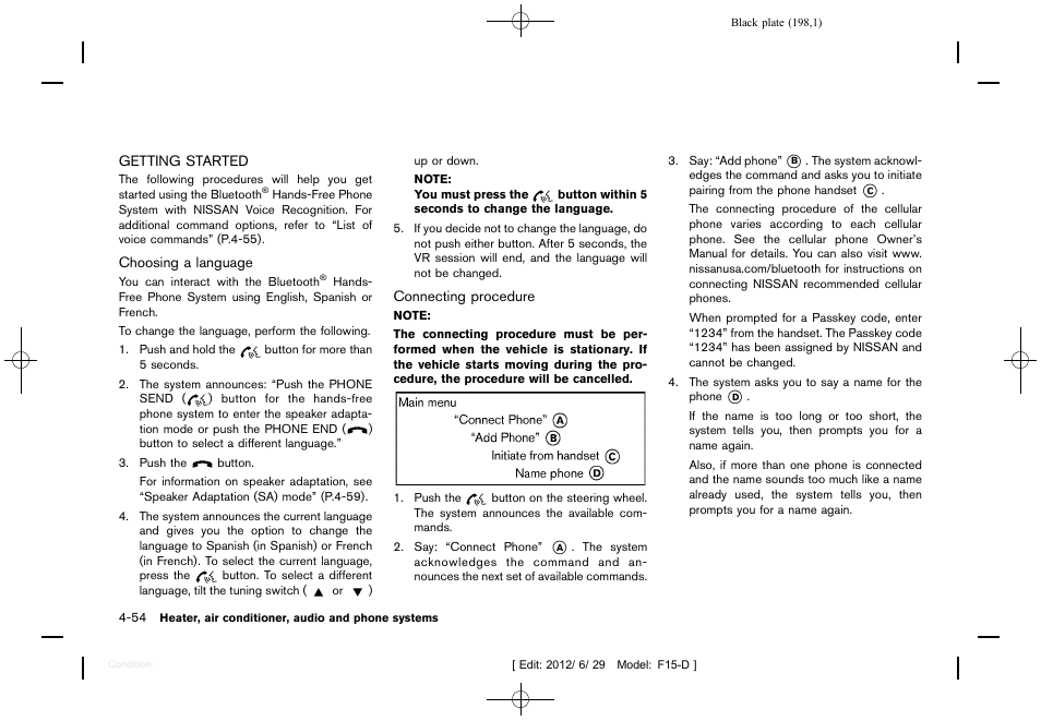 Getting started -54 | NISSAN 2013 JUKE - Owner's Manual User Manual | Page 200 / 347