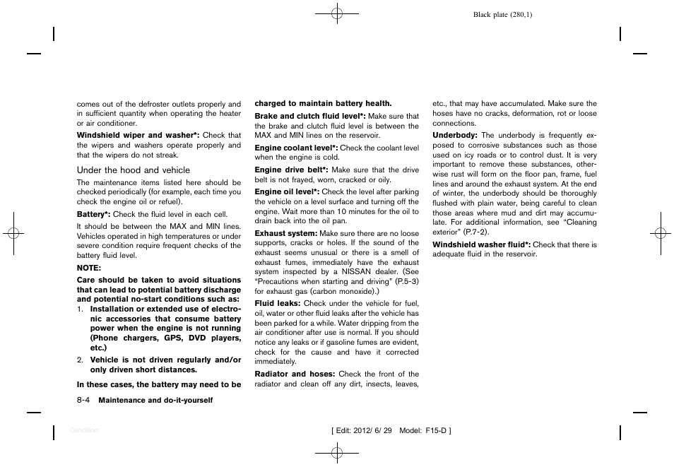 NISSAN 2013 JUKE - Owner's Manual User Manual | Page 282 / 347