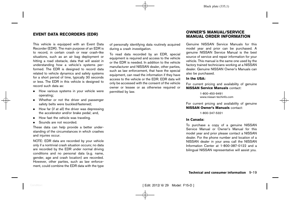 NISSAN 2013 JUKE - Owner's Manual User Manual | Page 337 / 347