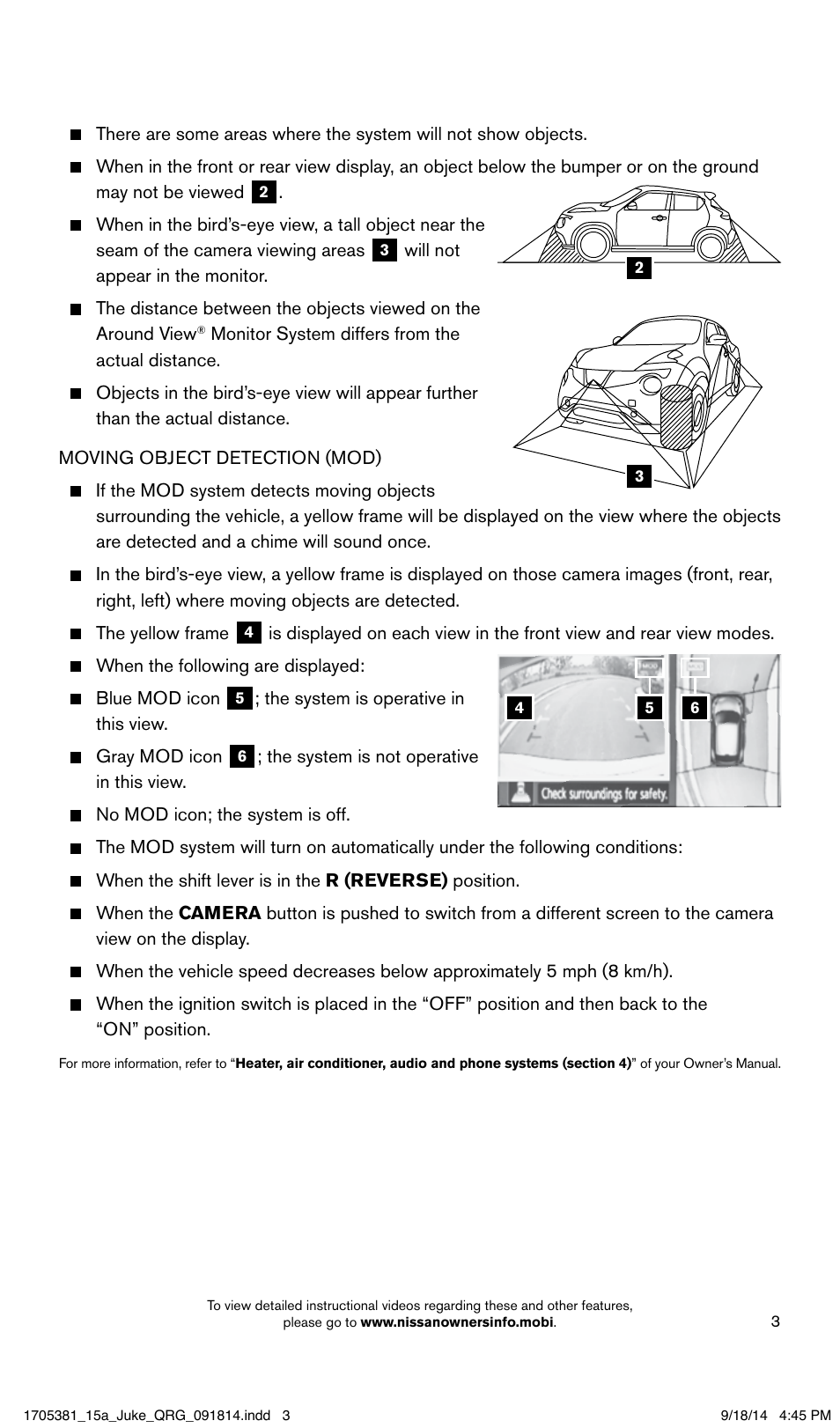 NISSAN 2015 JUKE - Quick Reference Guide User Manual | Page 5 / 28