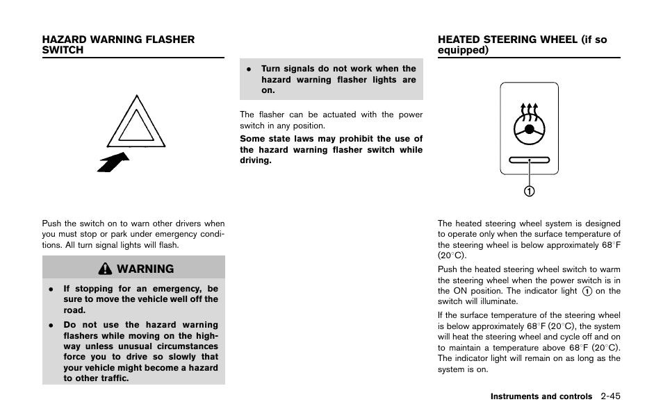 Warning | NISSAN 2011 LEAF - Owner's Manual User Manual | Page 182 / 354