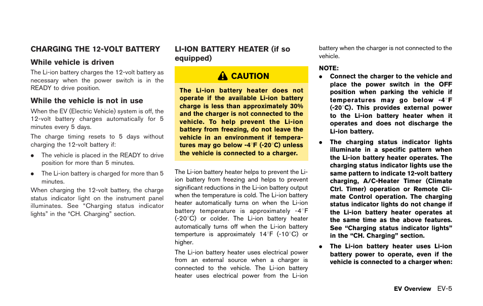 Caution | NISSAN 2011 LEAF - Owner's Manual User Manual | Page 28 / 354