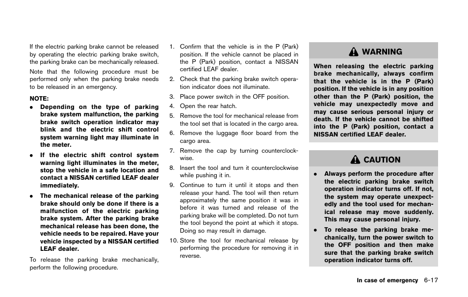 Warning, Caution | NISSAN 2011 LEAF - Owner's Manual User Manual | Page 280 / 354