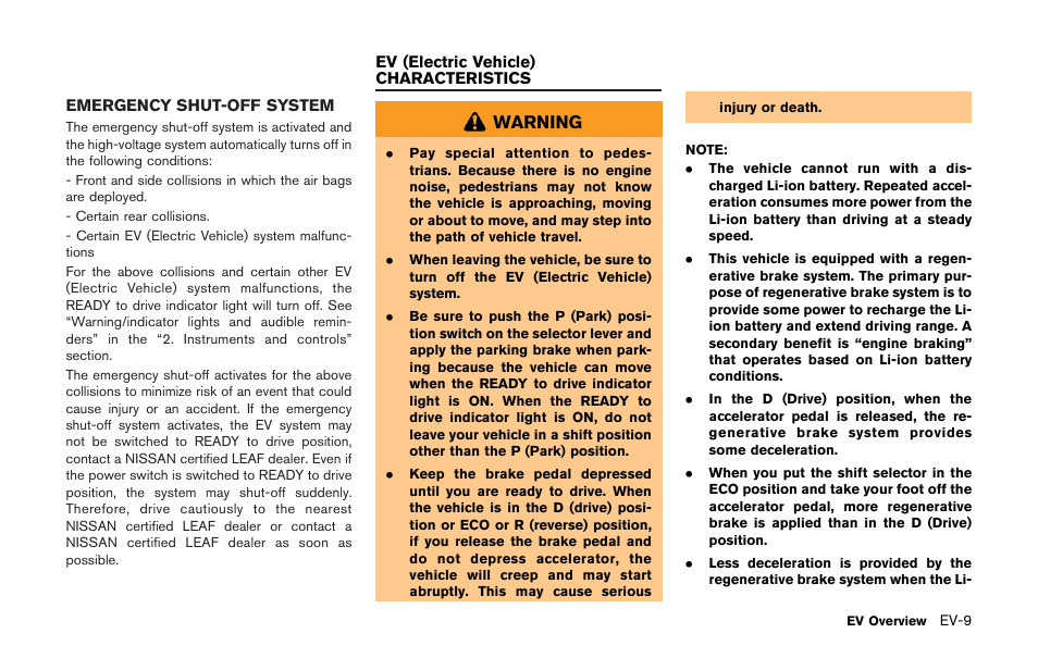 Warning | NISSAN 2011 LEAF - Owner's Manual User Manual | Page 32 / 354