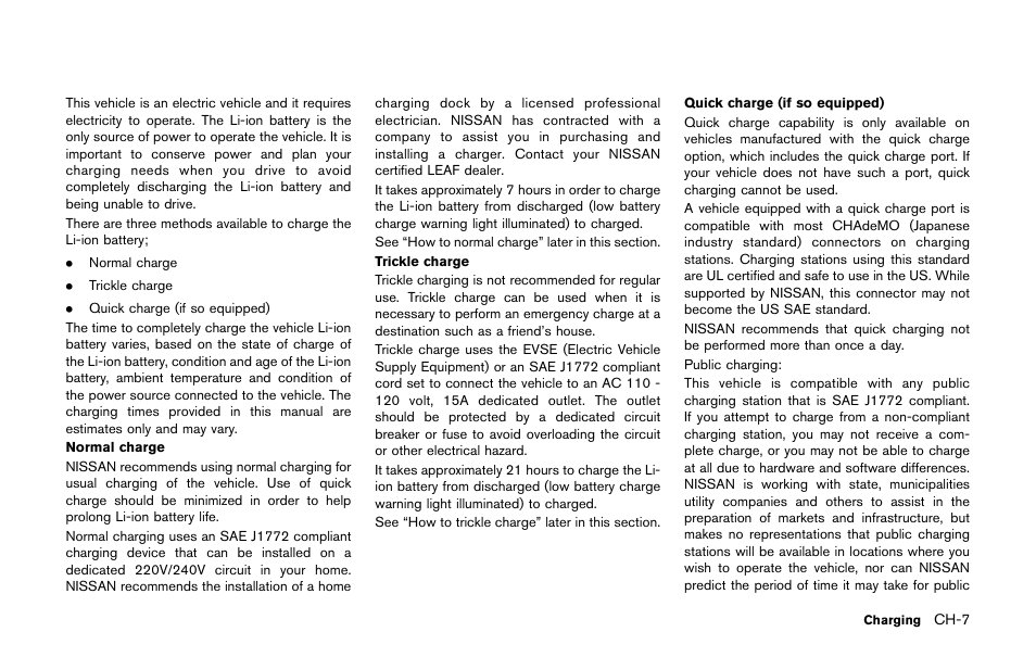 NISSAN 2011 LEAF - Owner's Manual User Manual | Page 60 / 354