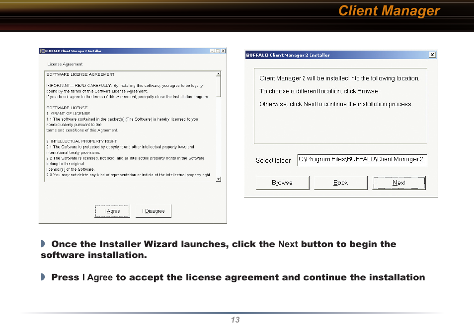Client manager | Buffalo Technology Buffalo AirStation WLI2-PCI-G54S User Manual | Page 13 / 40