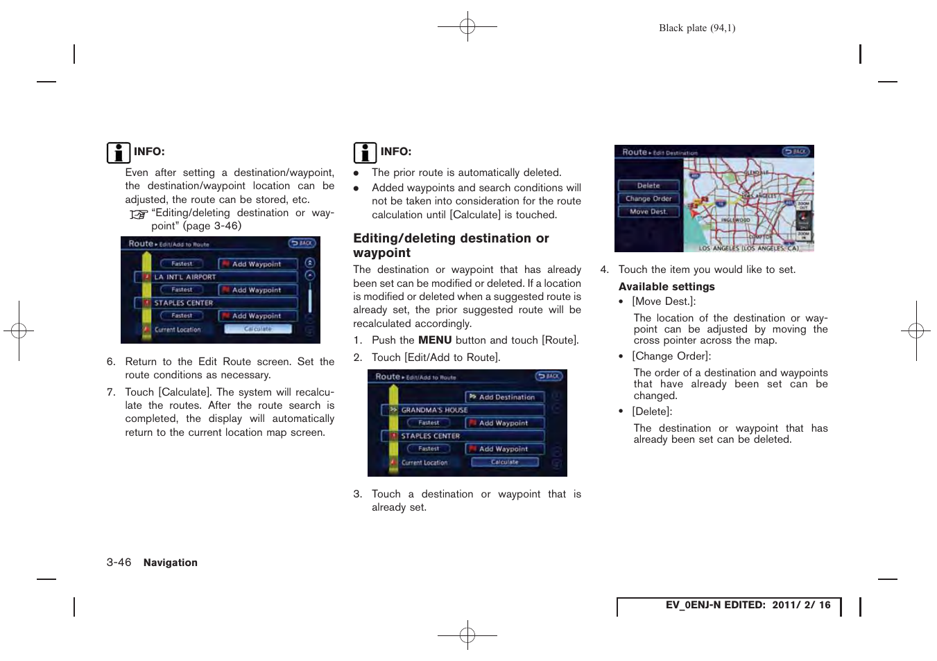 NISSAN 2011 LEAF - Navigation System Owner's Manual User Manual | Page 100 / 259