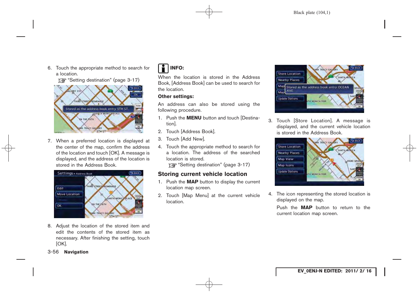 NISSAN 2011 LEAF - Navigation System Owner's Manual User Manual | Page 110 / 259