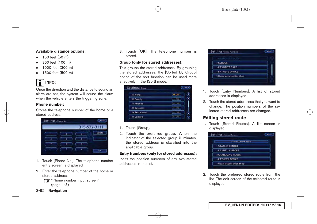 NISSAN 2011 LEAF - Navigation System Owner's Manual User Manual | Page 116 / 259