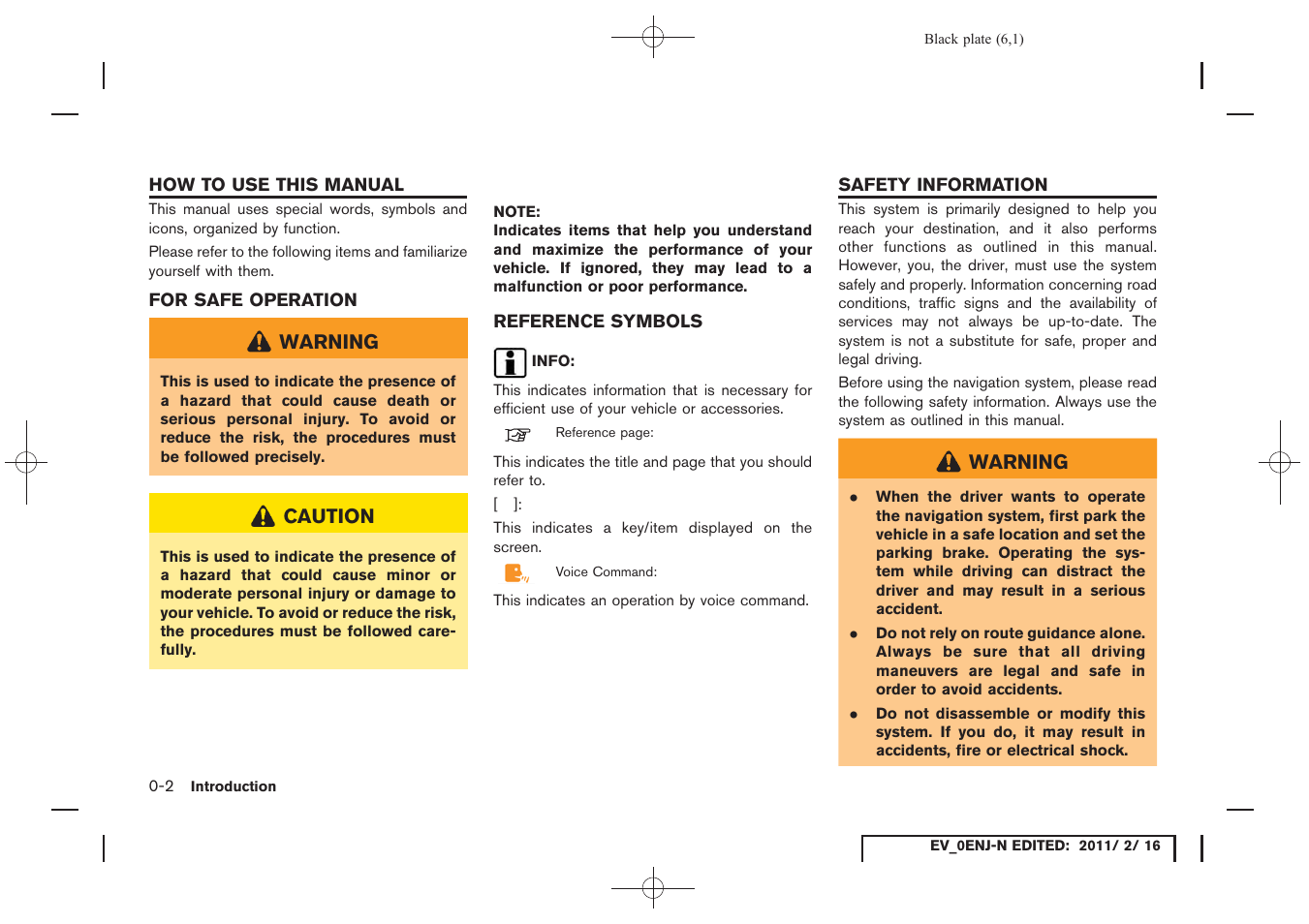 How to use this manual -2, For safe operation -2 reference symbols -2 | NISSAN 2011 LEAF - Navigation System Owner's Manual User Manual | Page 12 / 259