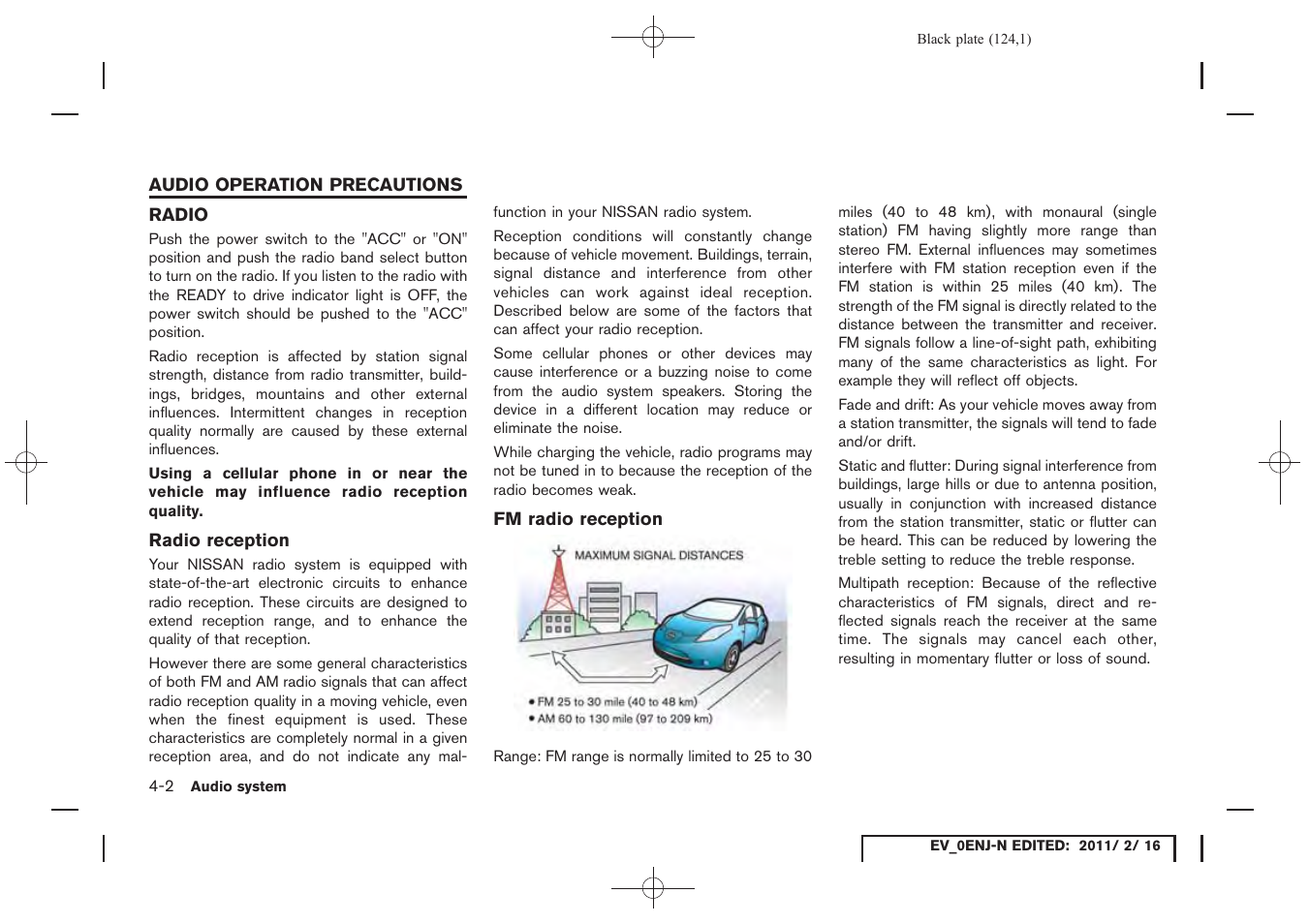 Audio operation precautions -2, Radio -2 | NISSAN 2011 LEAF - Navigation System Owner's Manual User Manual | Page 130 / 259
