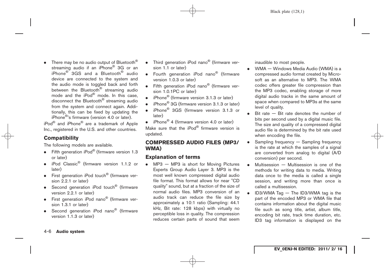 Compressed audio files (mp3/wma) -6 | NISSAN 2011 LEAF - Navigation System Owner's Manual User Manual | Page 134 / 259