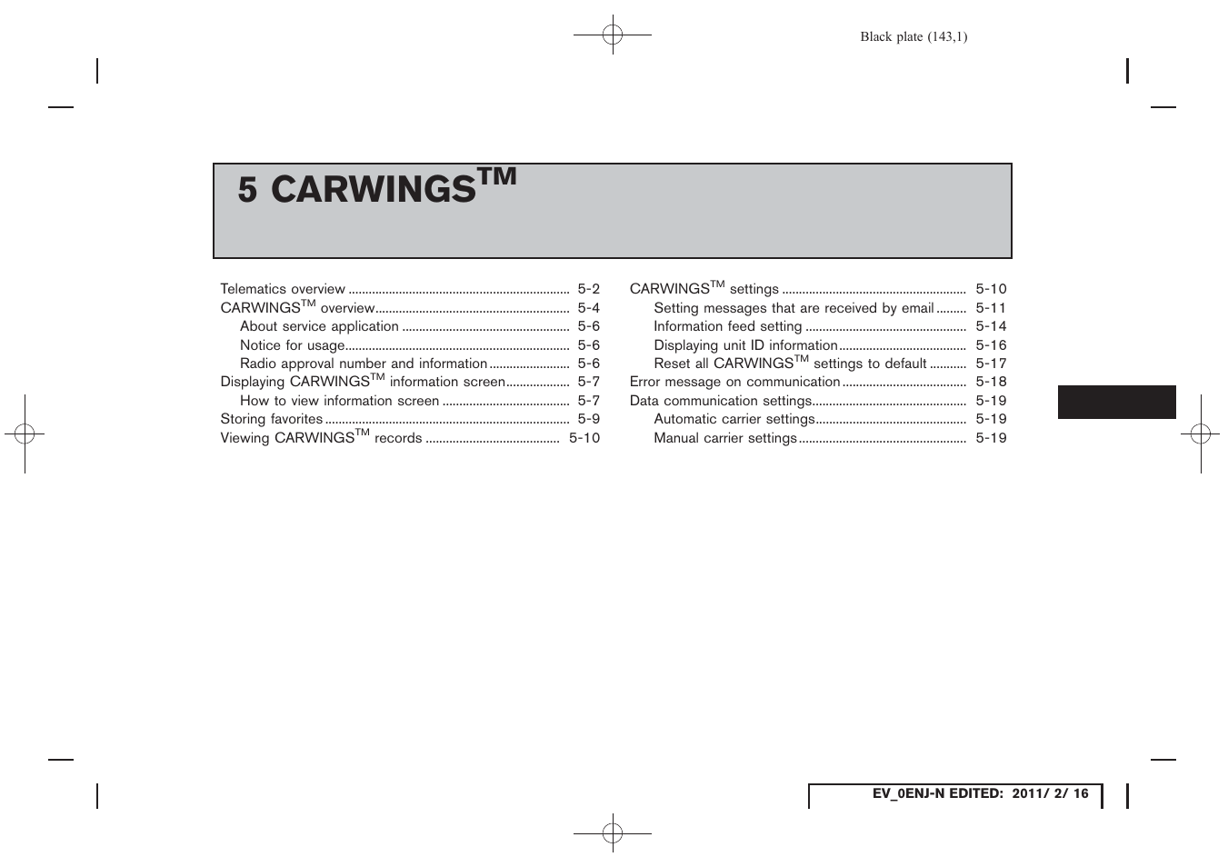 Carwings, 5 carwings | NISSAN 2011 LEAF - Navigation System Owner's Manual User Manual | Page 149 / 259