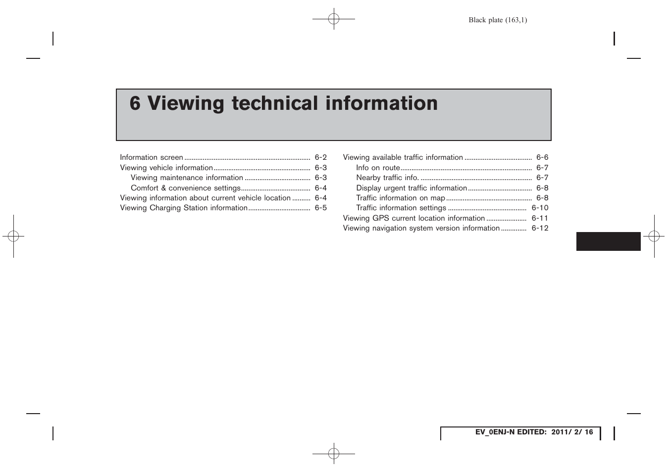 Viewing technical information, 6 viewing technical information | NISSAN 2011 LEAF - Navigation System Owner's Manual User Manual | Page 169 / 259
