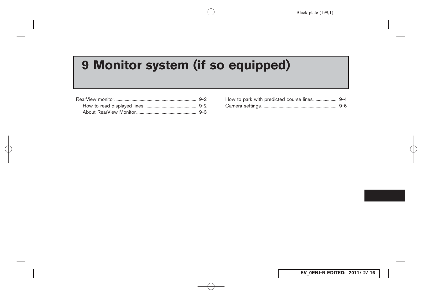 Monitor system (if so equipped), 9 monitor system (if so equipped) | NISSAN 2011 LEAF - Navigation System Owner's Manual User Manual | Page 205 / 259