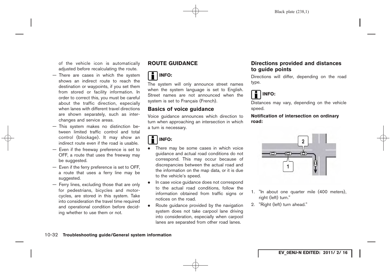 Route guidance -32 | NISSAN 2011 LEAF - Navigation System Owner's Manual User Manual | Page 244 / 259