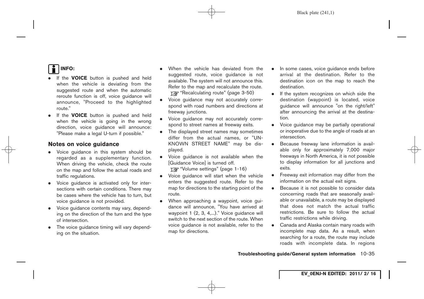 NISSAN 2011 LEAF - Navigation System Owner's Manual User Manual | Page 247 / 259