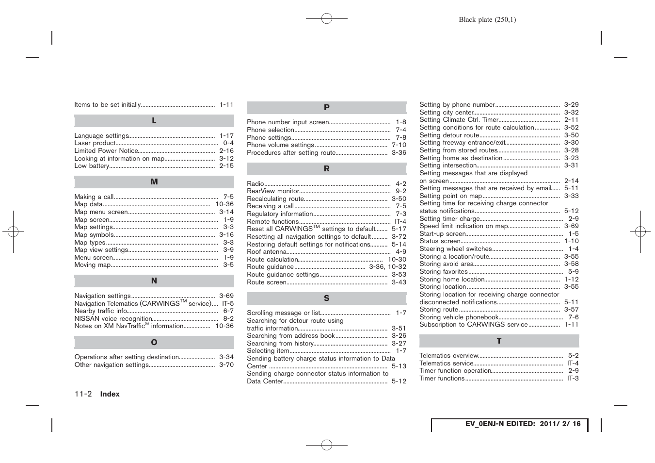 NISSAN 2011 LEAF - Navigation System Owner's Manual User Manual | Page 256 / 259
