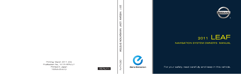 NISSAN 2011 LEAF - Navigation System Owner's Manual User Manual | Page 259 / 259