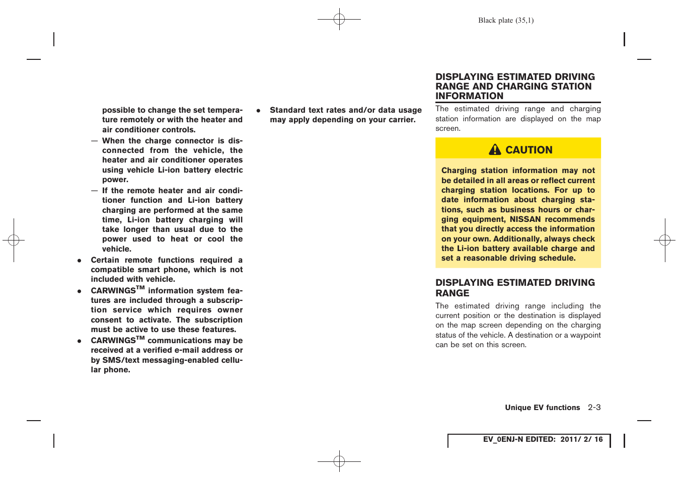 Displaying estimated driving range -3 | NISSAN 2011 LEAF - Navigation System Owner's Manual User Manual | Page 41 / 259