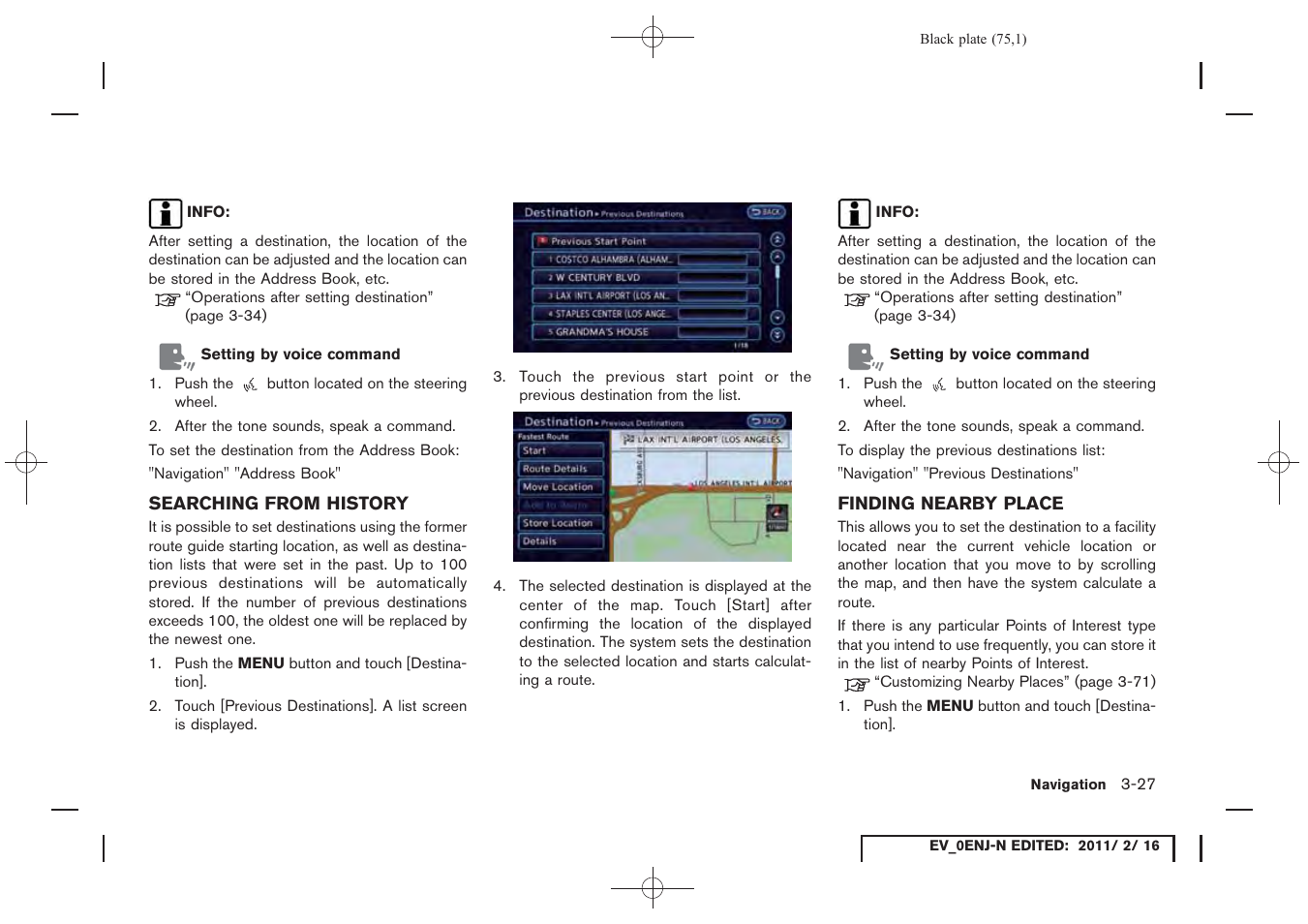 NISSAN 2011 LEAF - Navigation System Owner's Manual User Manual | Page 81 / 259