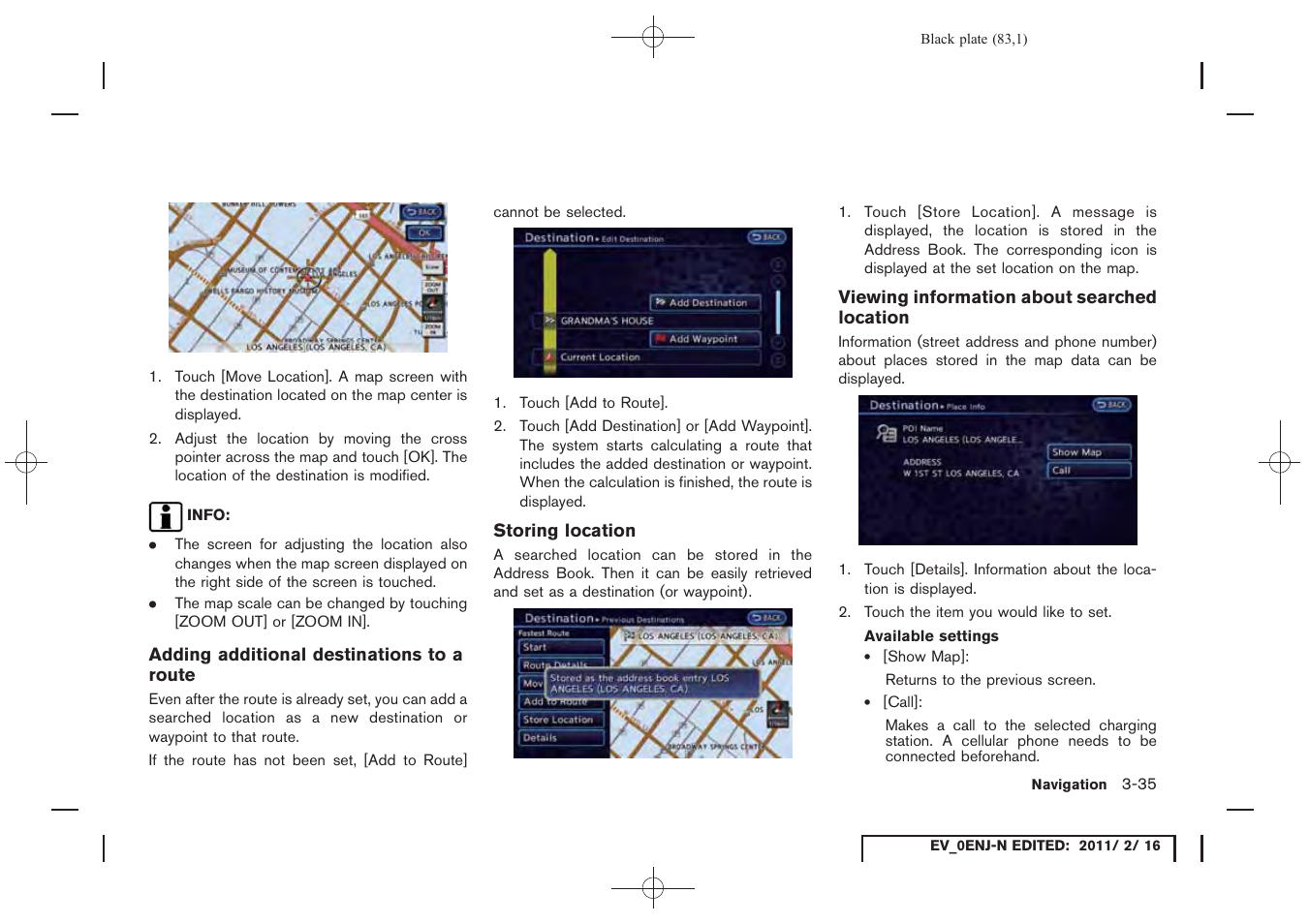 NISSAN 2011 LEAF - Navigation System Owner's Manual User Manual | Page 89 / 259