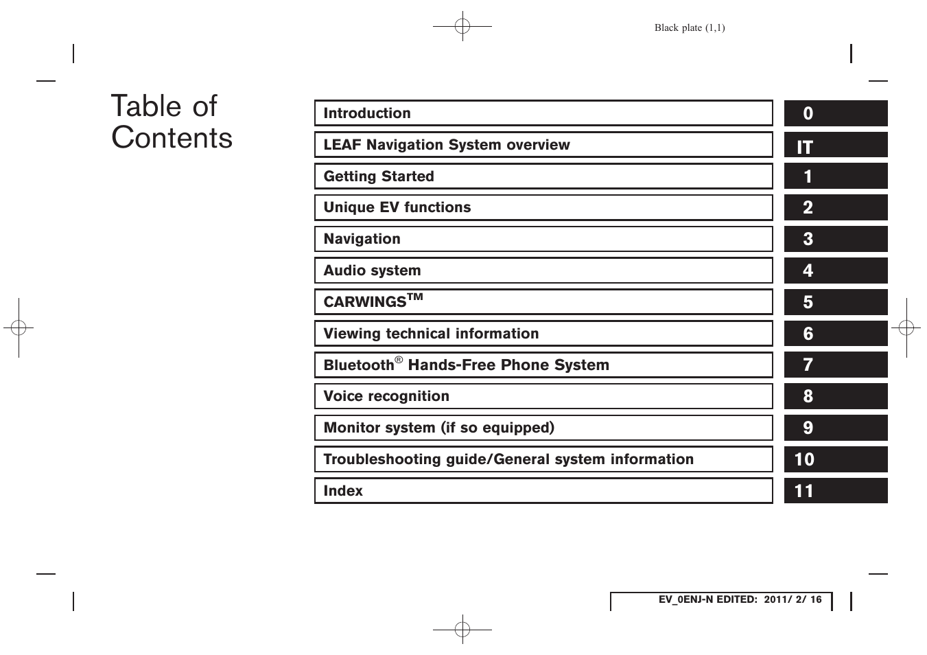 NISSAN 2011 LEAF - Navigation System Owner's Manual User Manual | Page 9 / 259