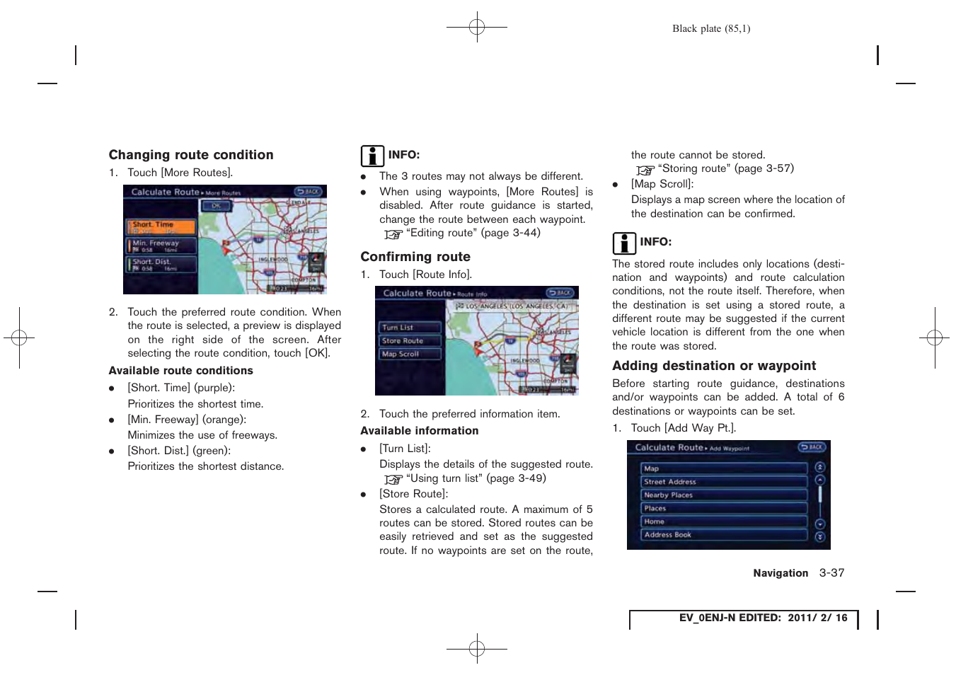 NISSAN 2011 LEAF - Navigation System Owner's Manual User Manual | Page 91 / 259