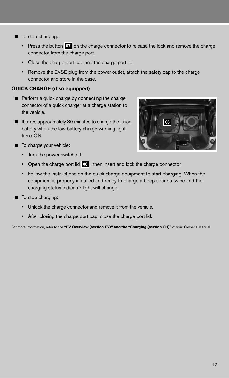 NISSAN 2011 LEAF - Quick Reference Guide User Manual | Page 15 / 20