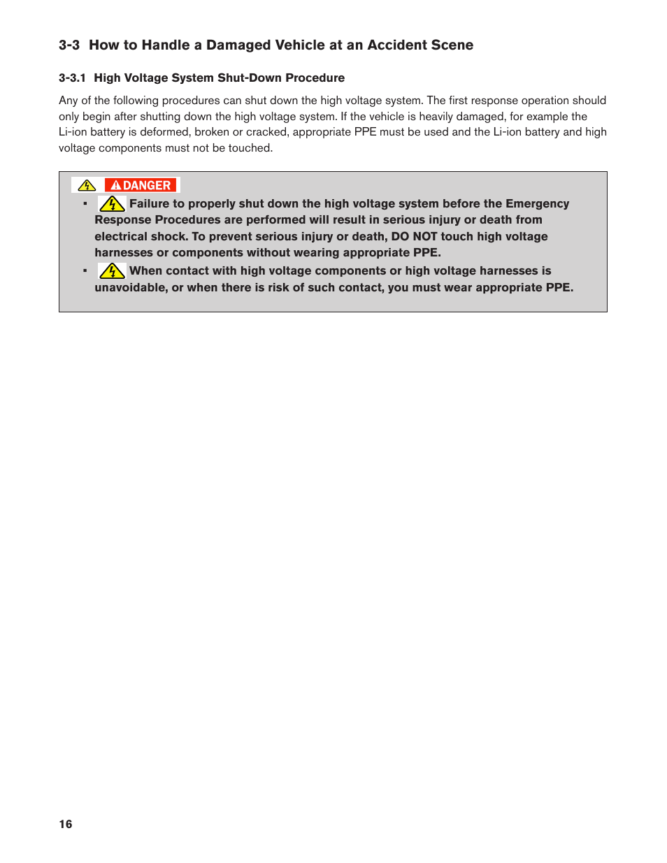 3.1 high voltage system shut-down procedure, 3.1. high voltage system shut-down procedure | NISSAN 2011 LEAF - First Responder's Guide User Manual | Page 16 / 37