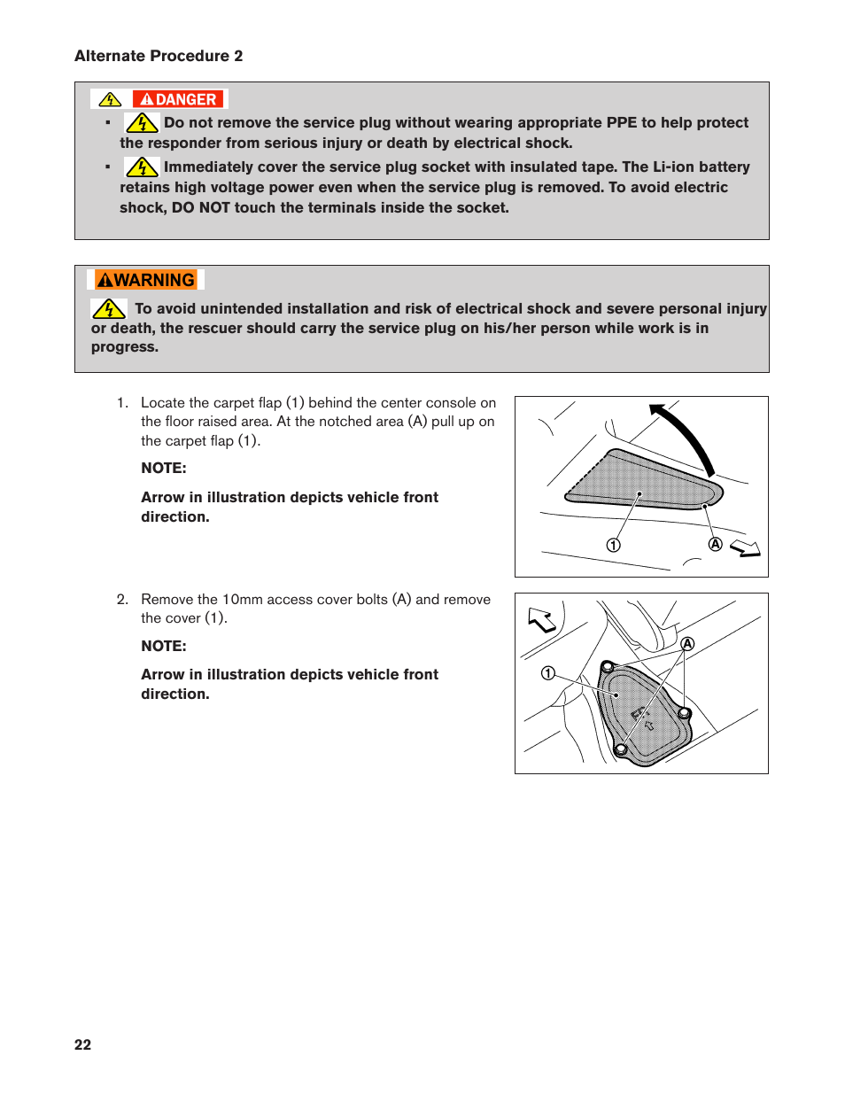 Alternate procedure 2 | NISSAN 2011 LEAF - First Responder's Guide User Manual | Page 22 / 37
