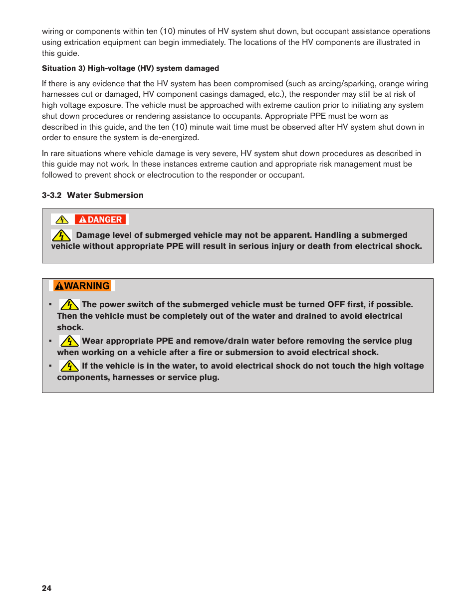 3.2 water submersion, 3.2. water submersion | NISSAN 2011 LEAF - First Responder's Guide User Manual | Page 24 / 37