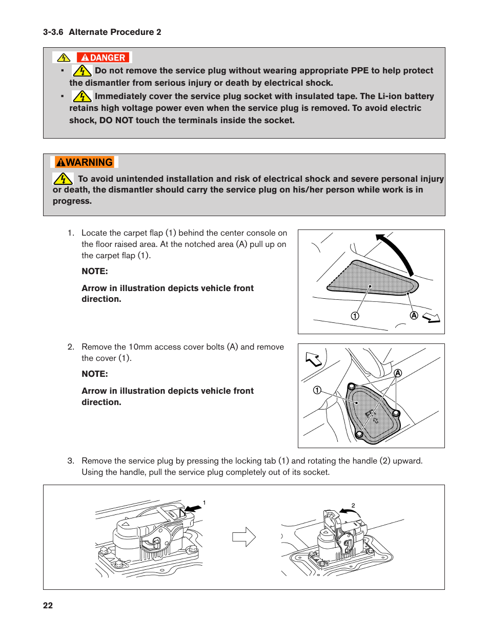 3.6 alternate procedure 2, 3.6. alternate procedure 2 | NISSAN 2011 LEAF - Dismantling Guide User Manual | Page 22 / 42