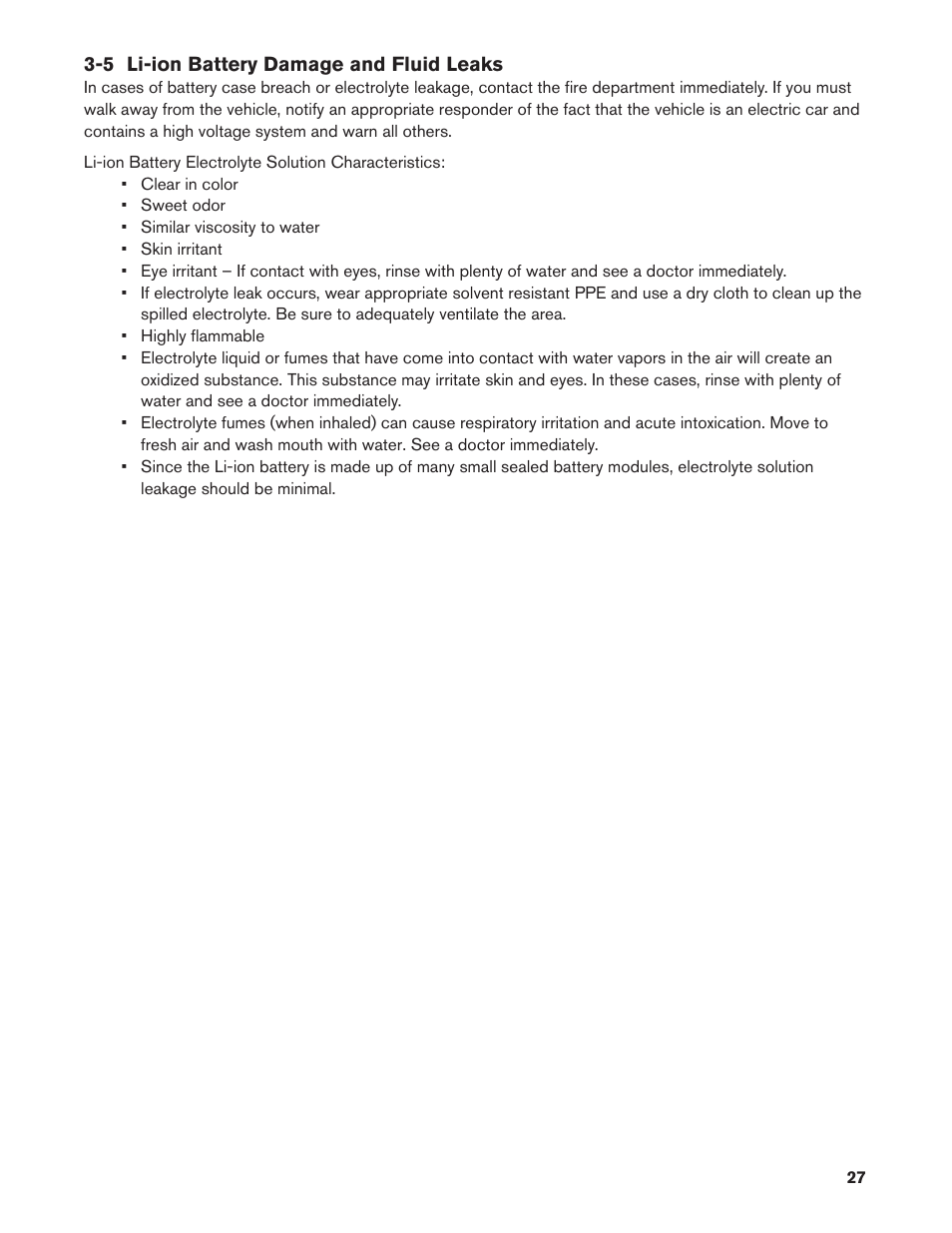5 li-ion battery damage and fluid leaks | NISSAN 2011 LEAF - Dismantling Guide User Manual | Page 27 / 42