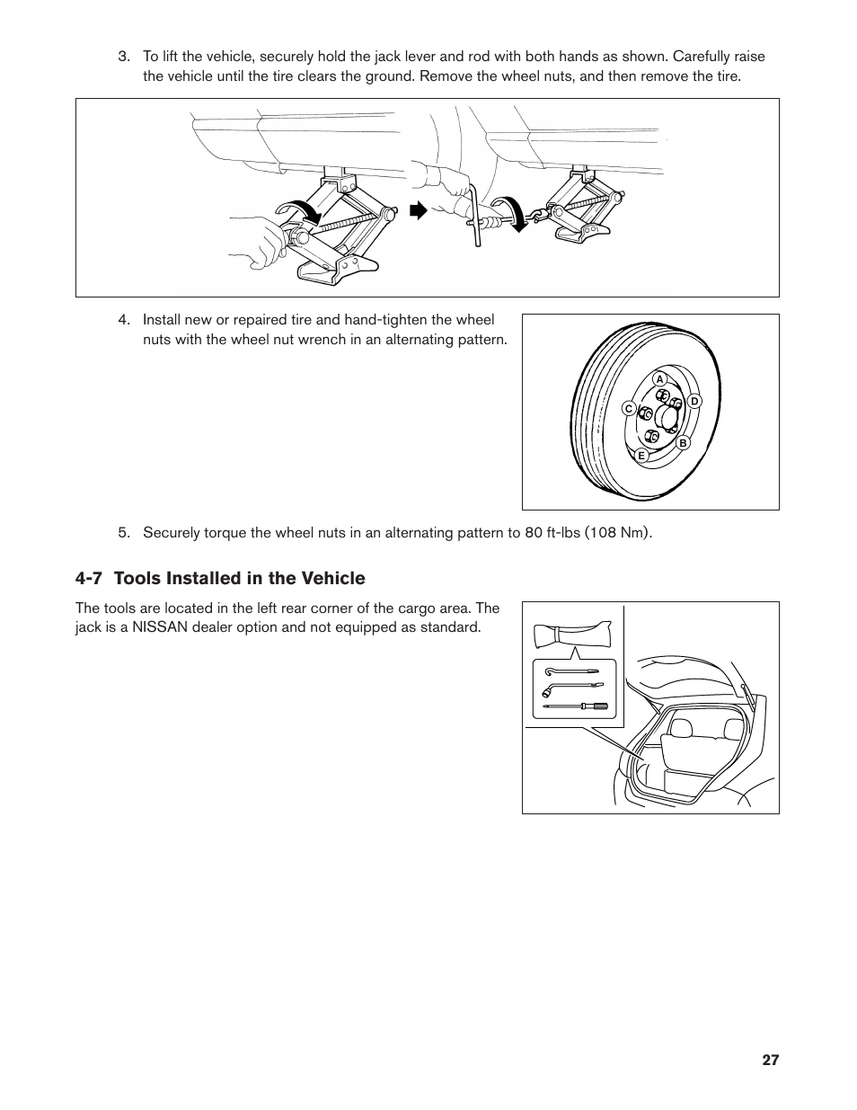 7 tools installed in the vehicle | NISSAN 2011 LEAF - Roadside Assistance Guide User Manual | Page 27 / 38