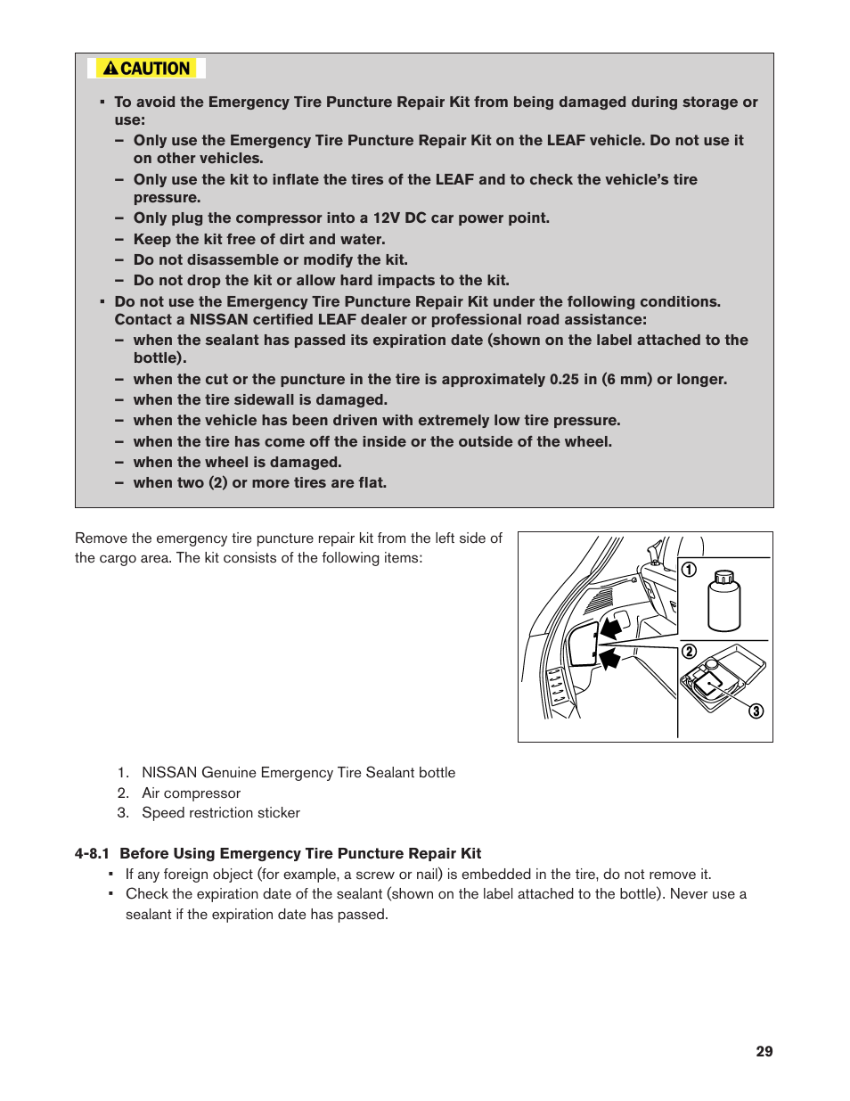 NISSAN 2011 LEAF - Roadside Assistance Guide User Manual | Page 29 / 38