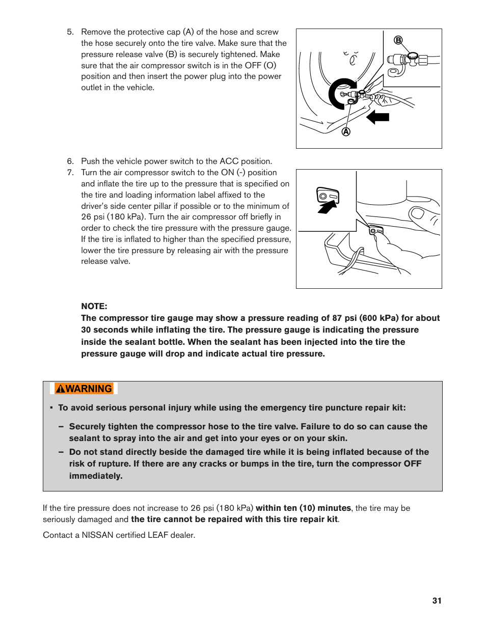 NISSAN 2011 LEAF - Roadside Assistance Guide User Manual | Page 31 / 38