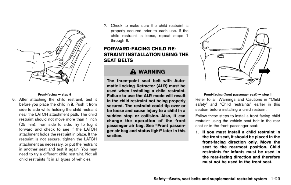 Warning | NISSAN 2012 LEAF - Owner's Manual User Manual | Page 114 / 354