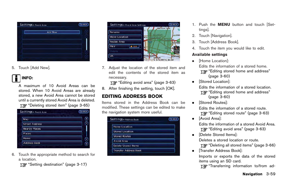 Editing address book | NISSAN 2012 LEAF - Navigation System Owner's Manual User Manual | Page 115 / 259