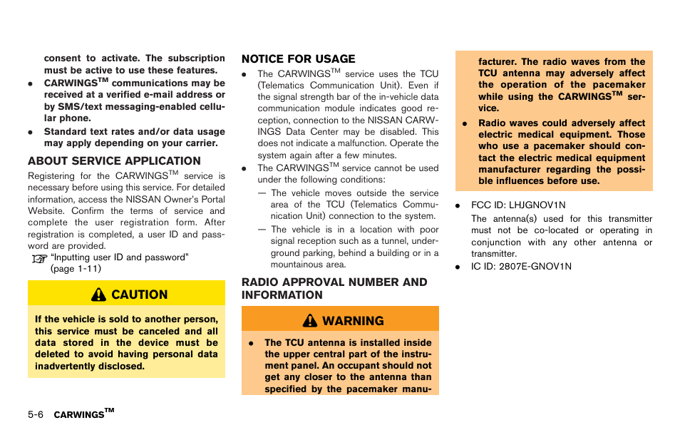 Caution, Warning | NISSAN 2012 LEAF - Navigation System Owner's Manual User Manual | Page 156 / 259