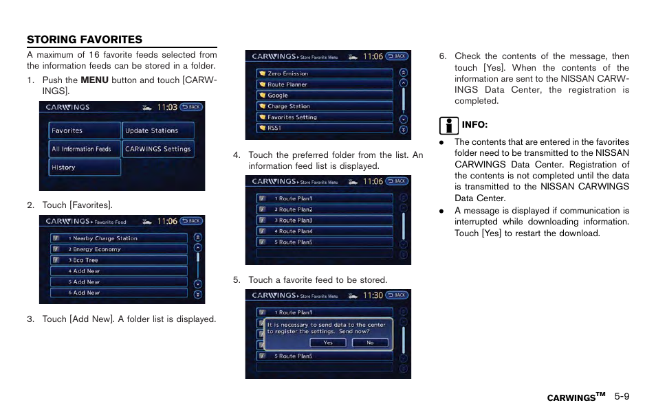 Storing favorites -9 | NISSAN 2012 LEAF - Navigation System Owner's Manual User Manual | Page 159 / 259