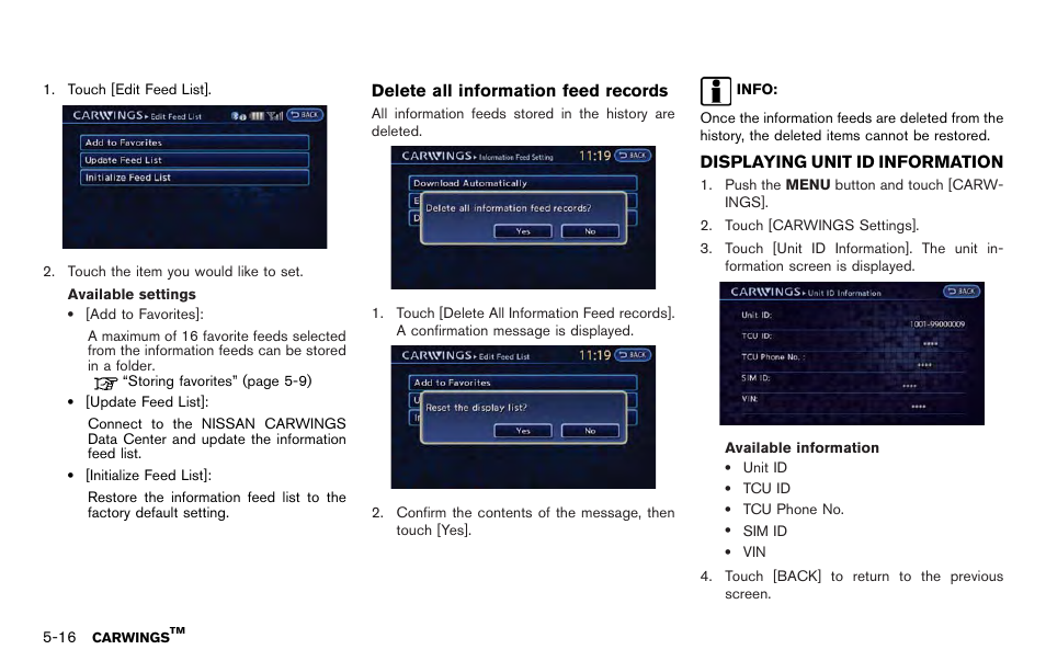 Displaying unit id information -16 | NISSAN 2012 LEAF - Navigation System Owner's Manual User Manual | Page 166 / 259