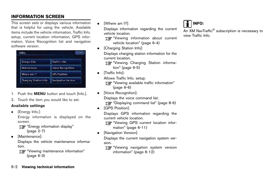 Information screen -2 | NISSAN 2012 LEAF - Navigation System Owner's Manual User Manual | Page 172 / 259