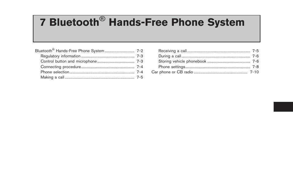 Bluetooth, Hands-free phone system, 7 bluetooth | NISSAN 2012 LEAF - Navigation System Owner's Manual User Manual | Page 183 / 259